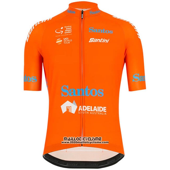 2019 Maillot Ciclismo Tour Down Under Ochre Orange Manches Courtes et Cuissard